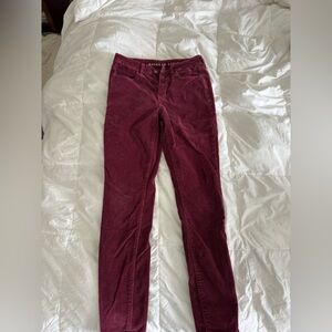 American Eagle Outfitters Corduroy Pants in Deep Wine